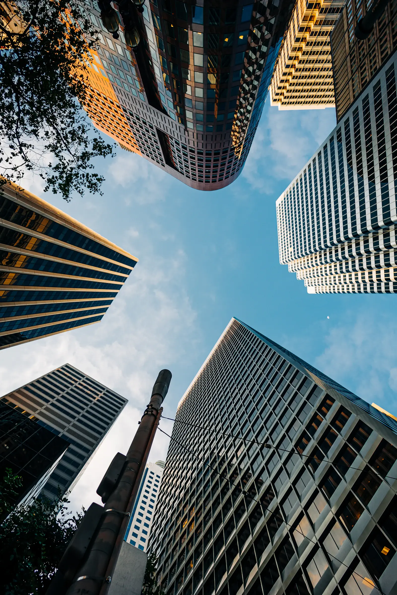 A cluster of Financial District office towers in San Francisco