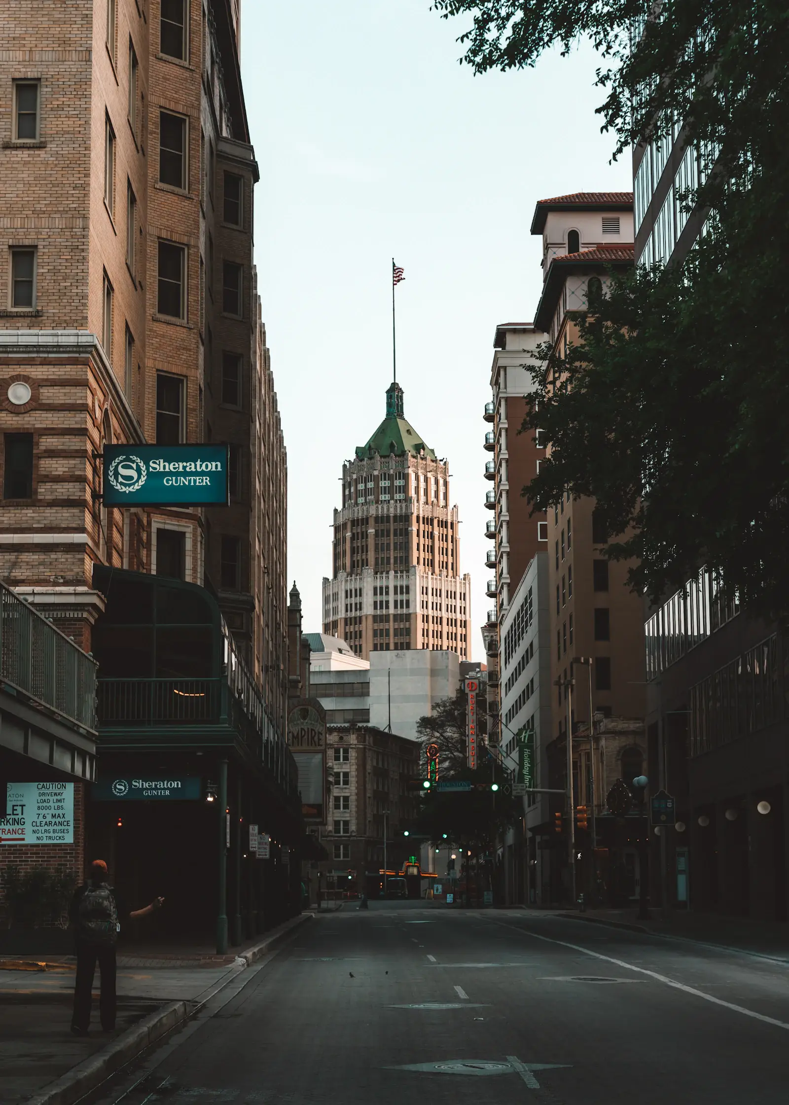 Downtown San Antonio street between high-rise buildings
