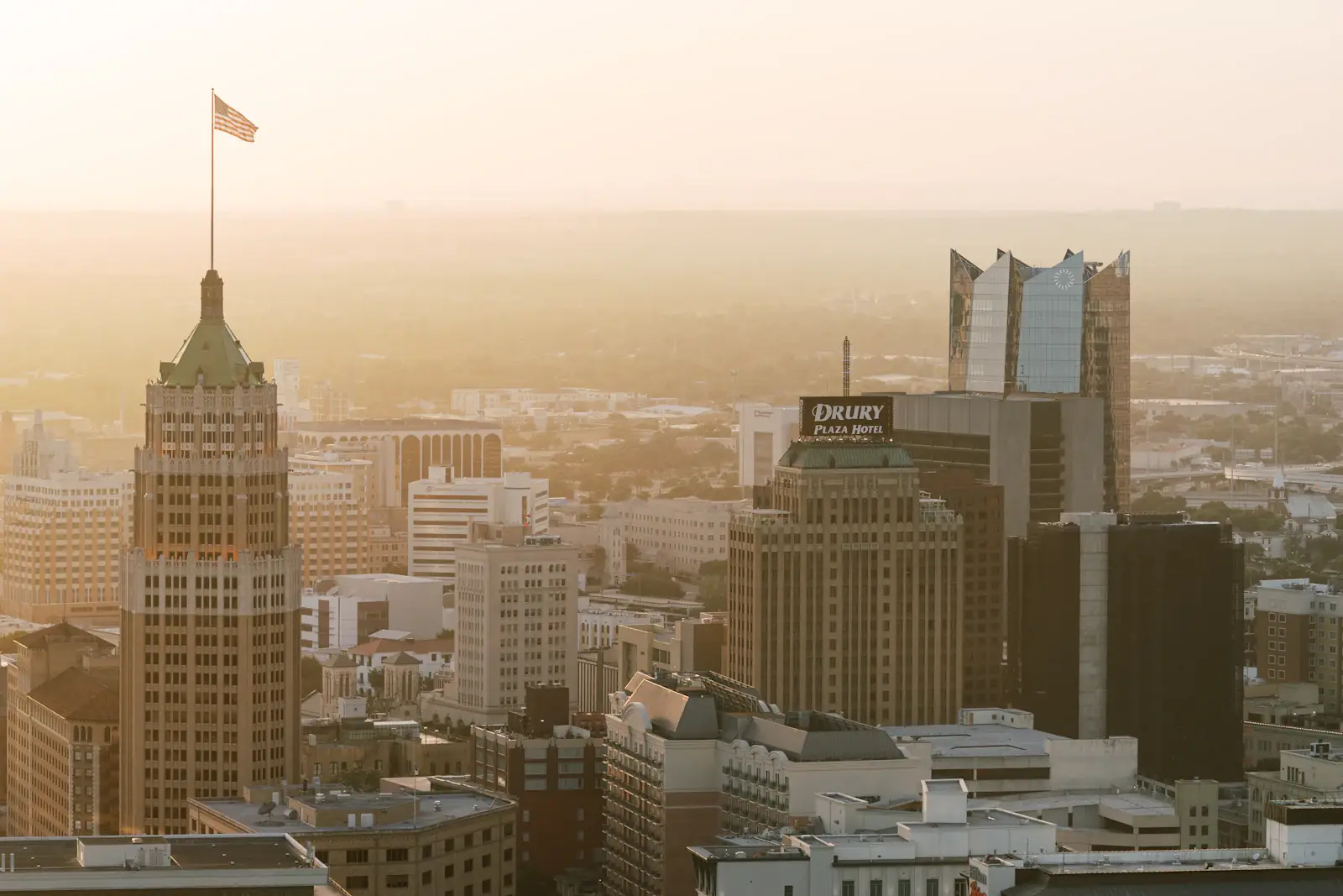 Downtown San Antonio high-rises seen from the Tower of the Americas