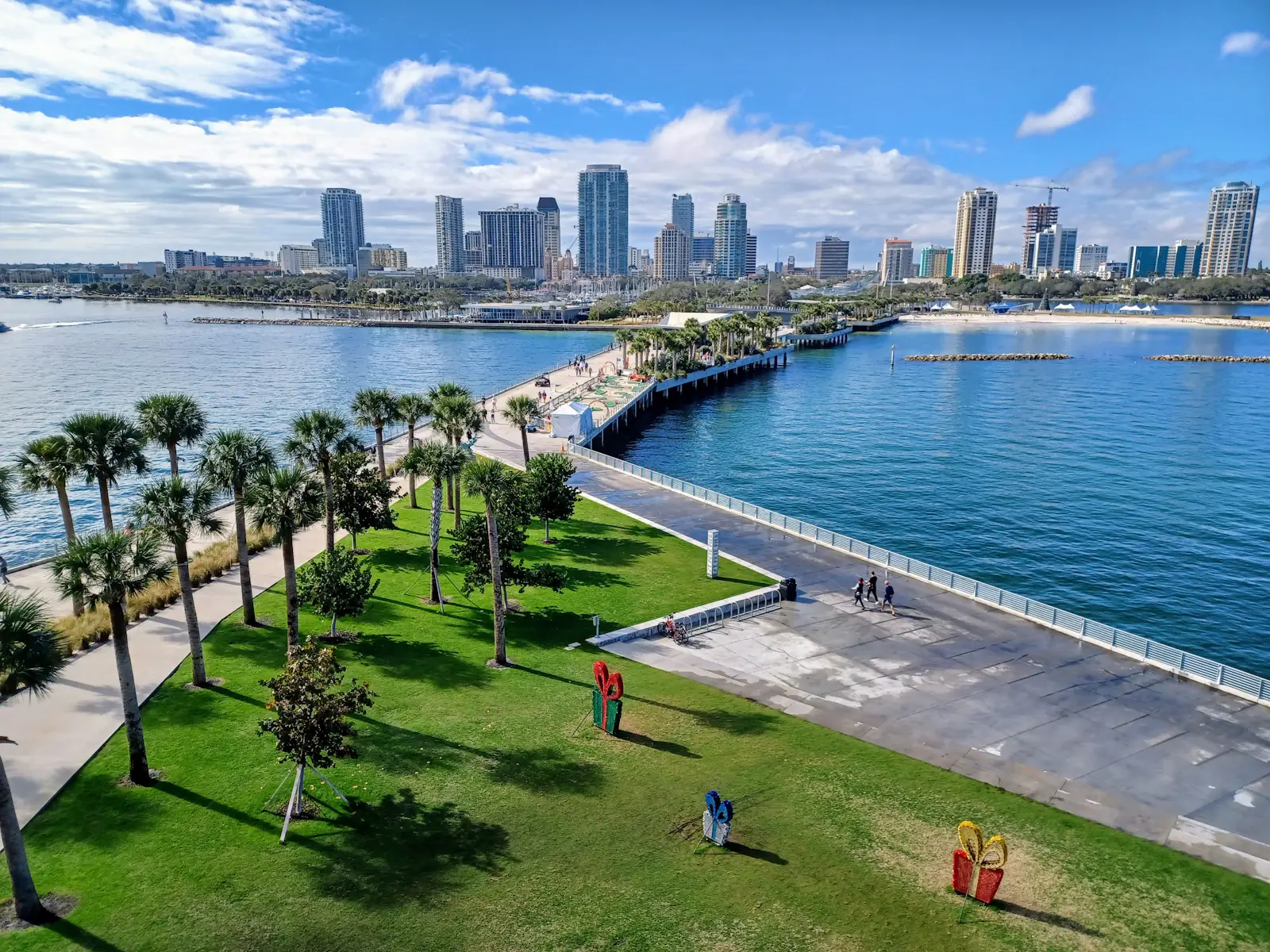 St. Petersburg skyline rising over the water of Tampa Bay